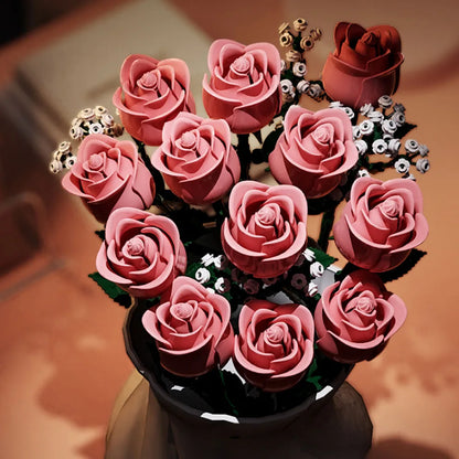 Bos roze rozen | Bouwpakket