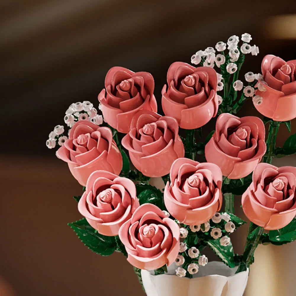 Bos roze rozen | Bouwpakket