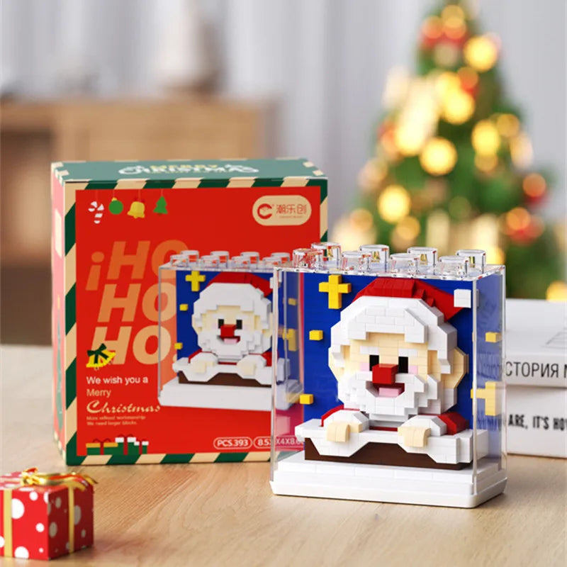 Kerstfiguren in blok | Bouwpakket