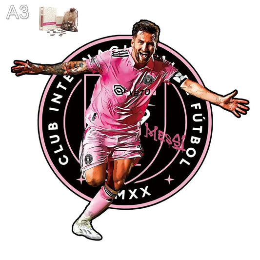Messi Inter Miami thuisshirt | Houten Puzzel