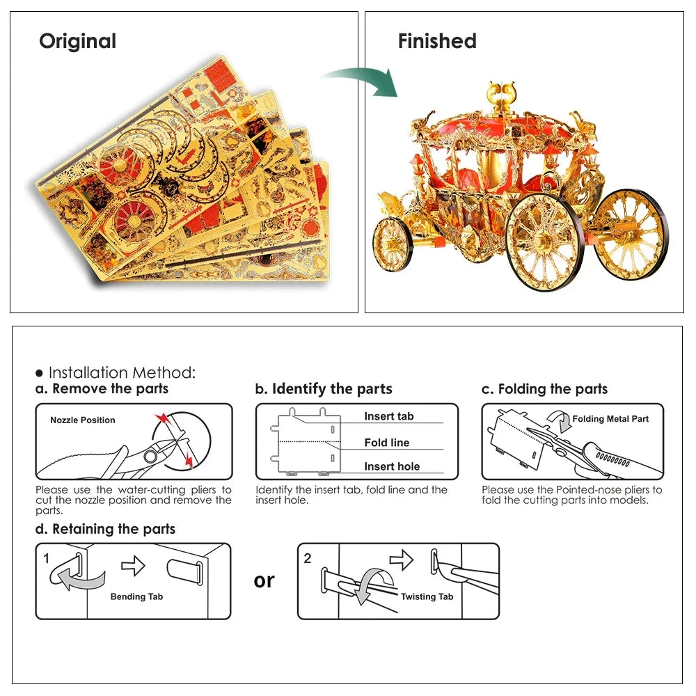 Koets | 3D Metalen Puzzel