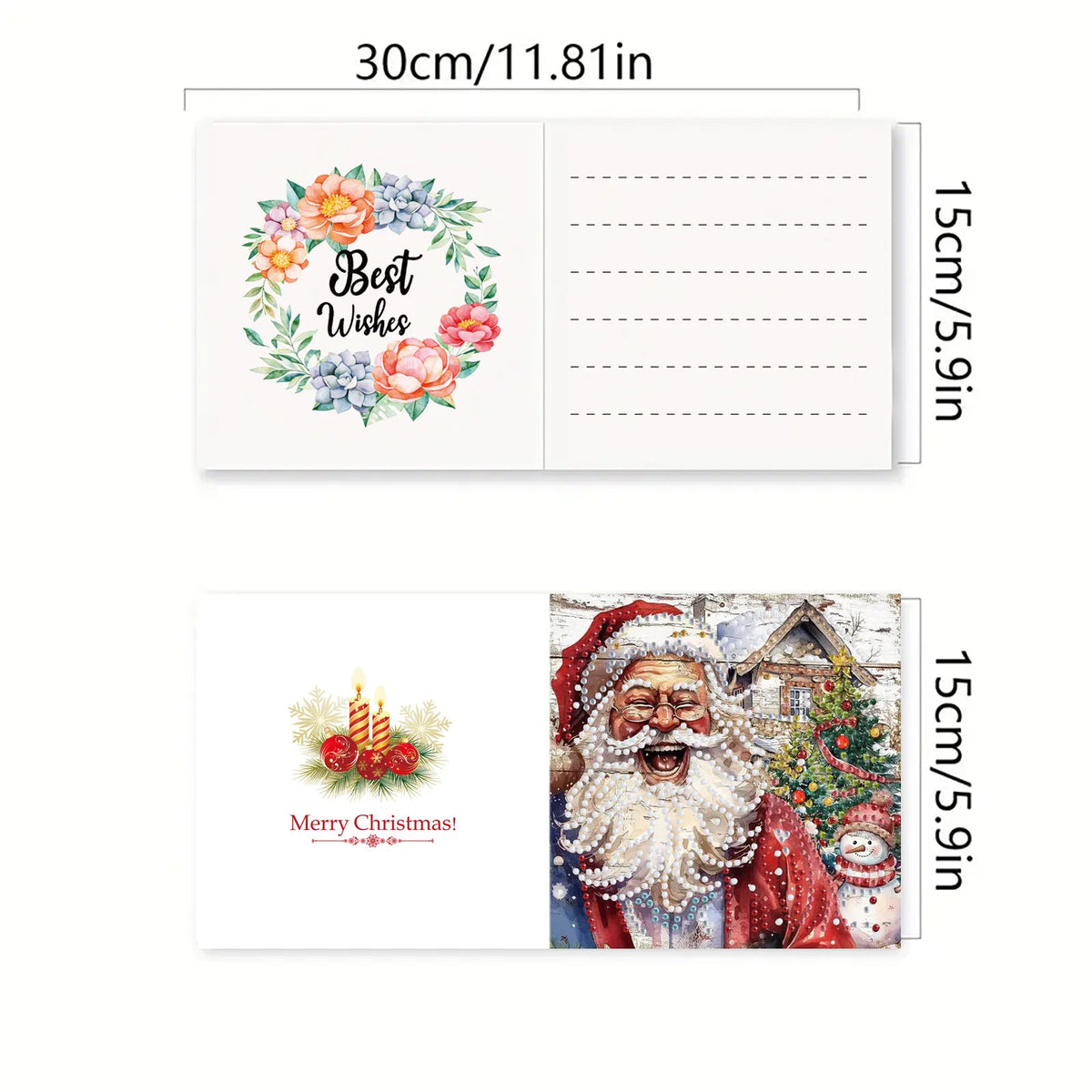 Diverse kerstkaarten 6 stuks | 6 stuks | Diamond Painting