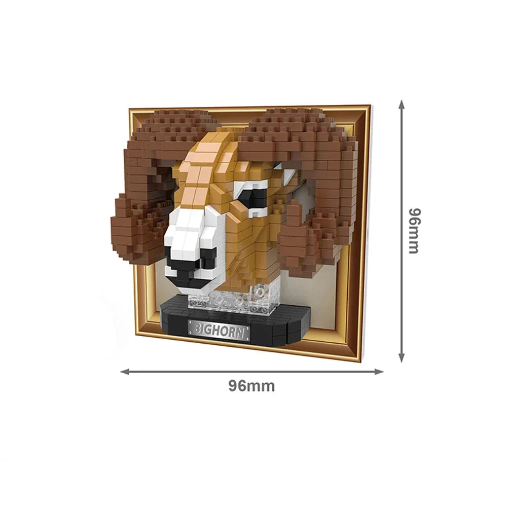 Mini 3d schilderij dikhoornschaap | Bouwpakket