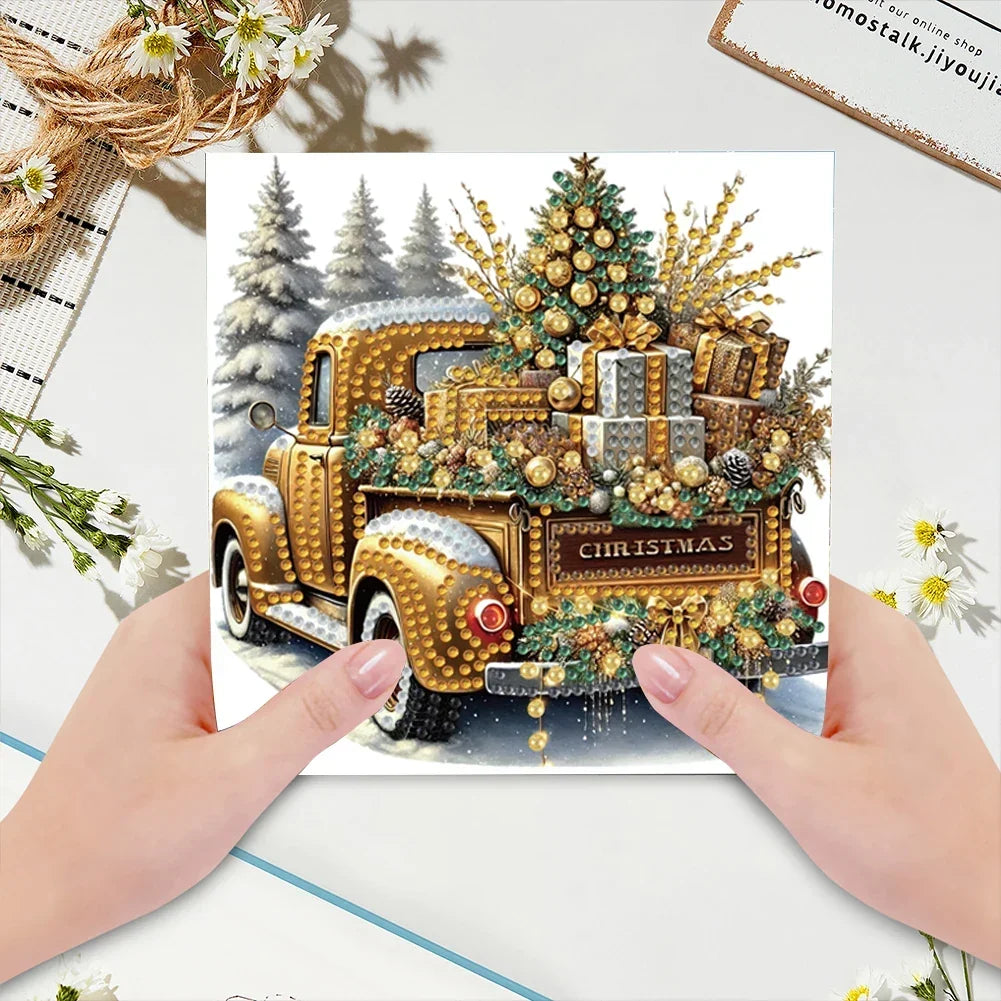 Kerst auto 6 stuks | 6 stuks | Diamond Painting