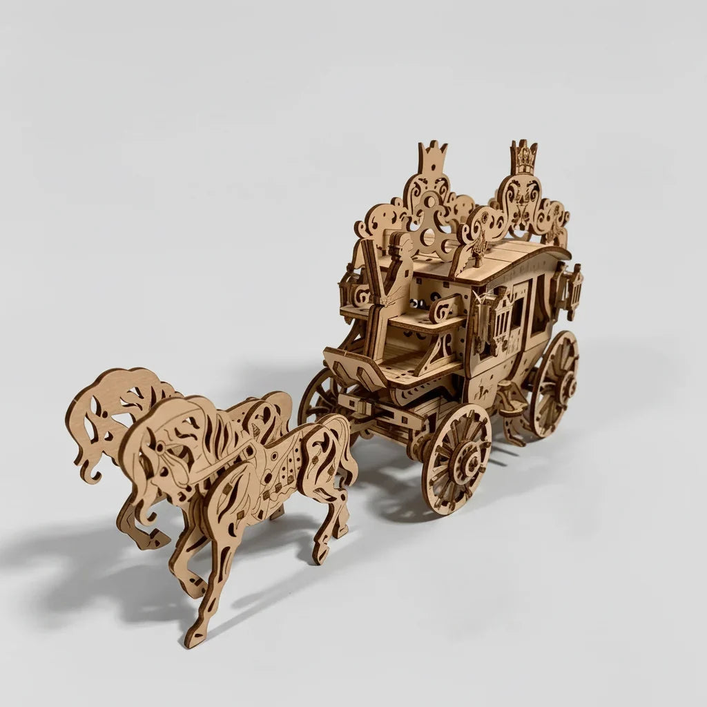 Koets met paarden | 3D Houten Bouwpakket