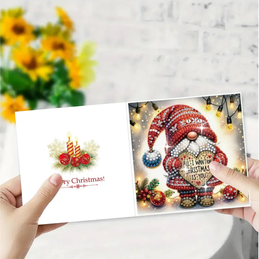 Kerst kabouters kaarten 6 stuks | 6 stuks | Diamond Painting