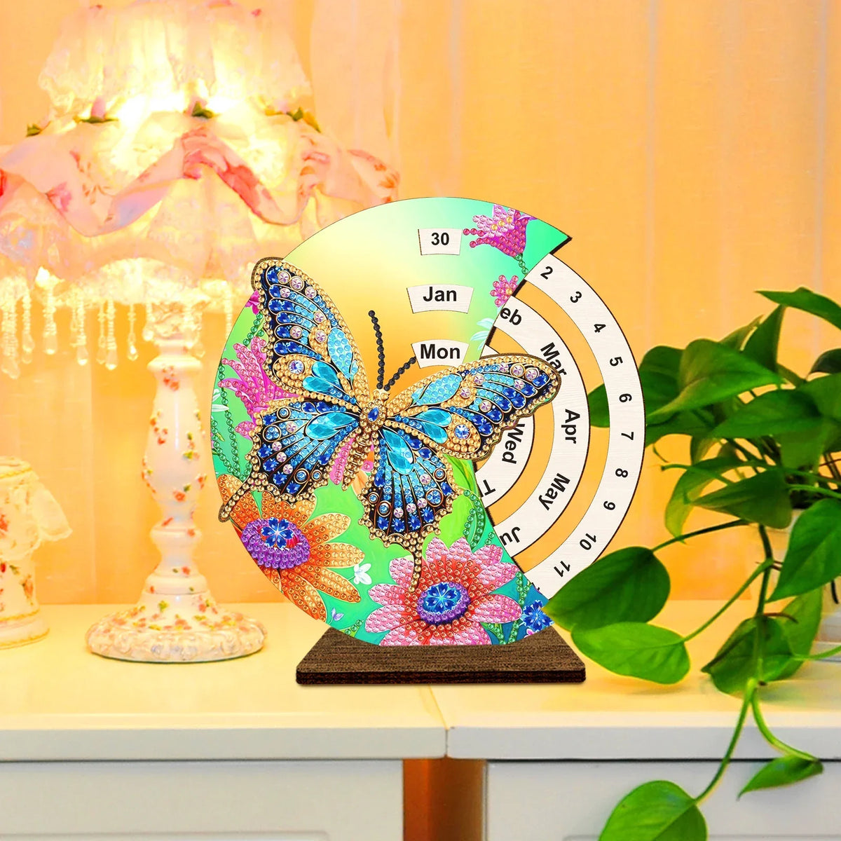 Blauwe vlinder | Kalender | Diamond Painting