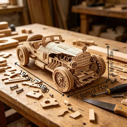 Vintage sportwagen | 3D Houten Bouwpakket