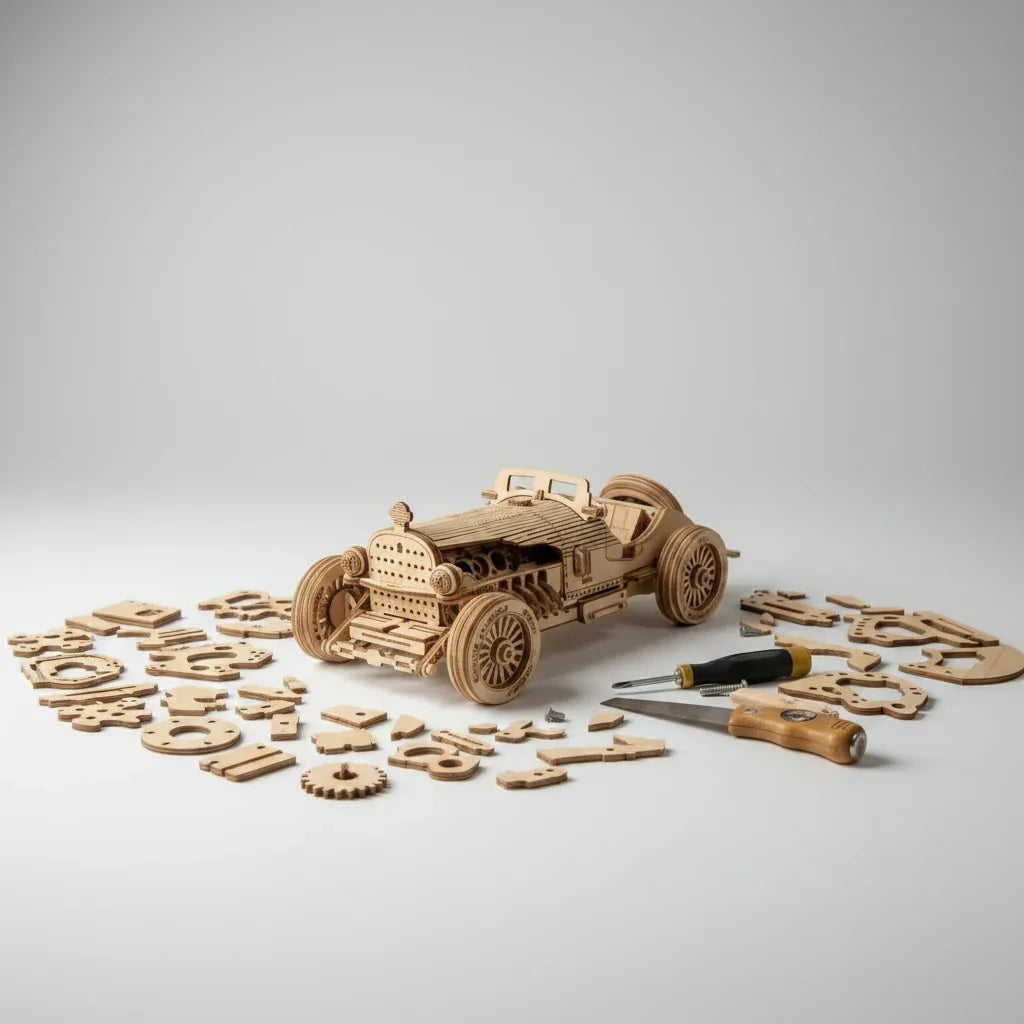 Vintage sportwagen | 3D Houten Bouwpakket