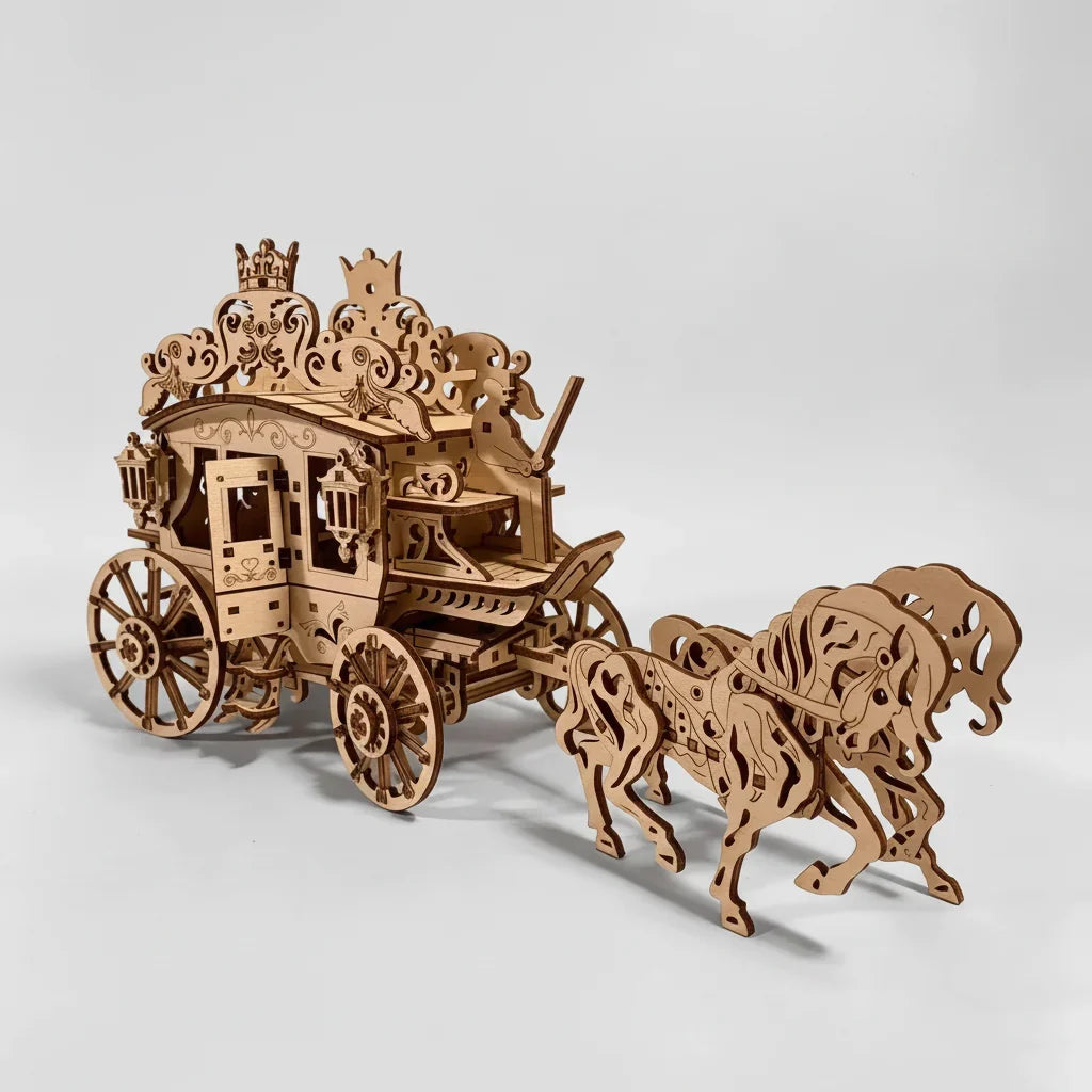 Koets met paarden | 3D Houten Bouwpakket