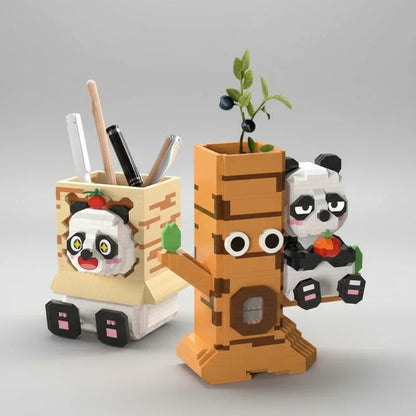 Panda in doos pennenhouder | Bouwpakket