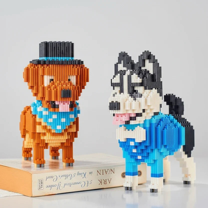 Husky in blauw pak | Bouwpakket