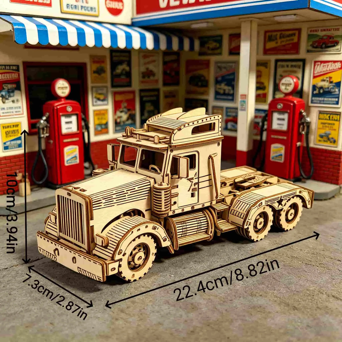 Vintage amerikaanse vrachtwagen | 3D Houten Bouwpakket