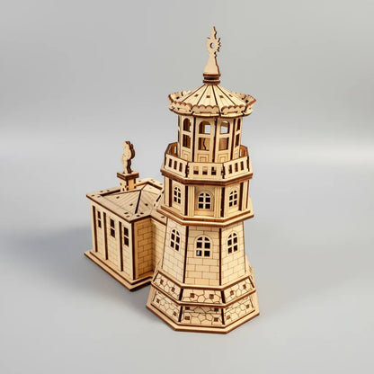 Vuurtoren met huisje | 3D Houten Bouwpakket