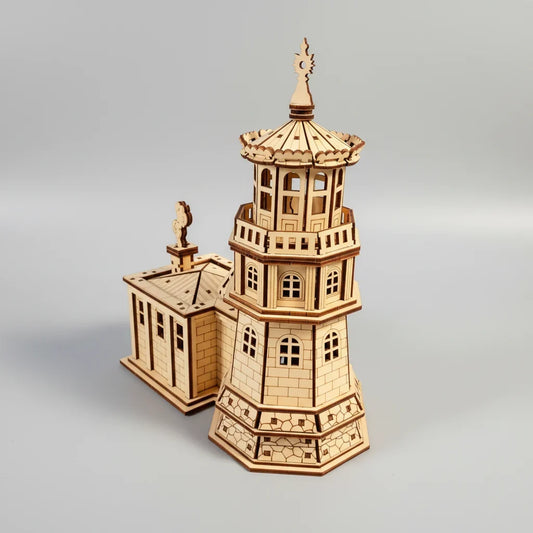 Vuurtoren met huisje | 3D Houten Bouwpakket