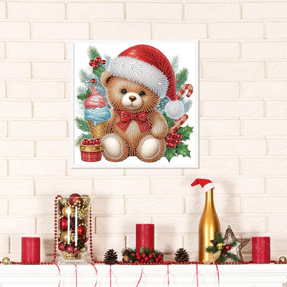 Beer met kerstmuts | Diamond Painting