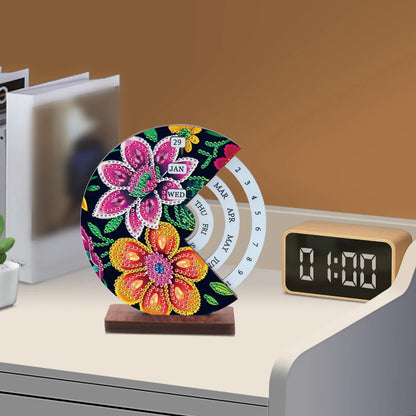 Roze oranje bloem | Kalender | Diamond Painting