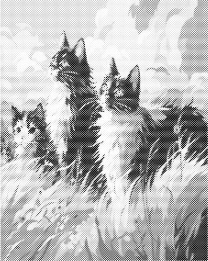 Drie katten | Dot Painting