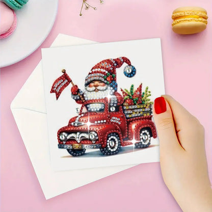 Kerst kabouters kaarten 6 stuks | 6 stuks | Diamond Painting