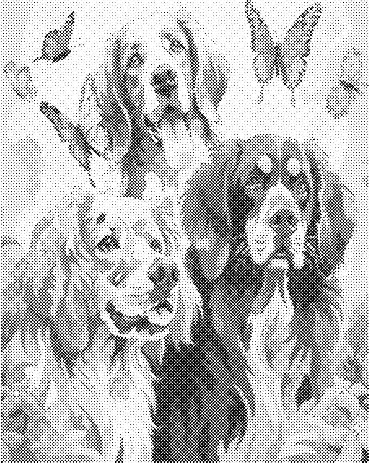 Drie honden | Dot Painting