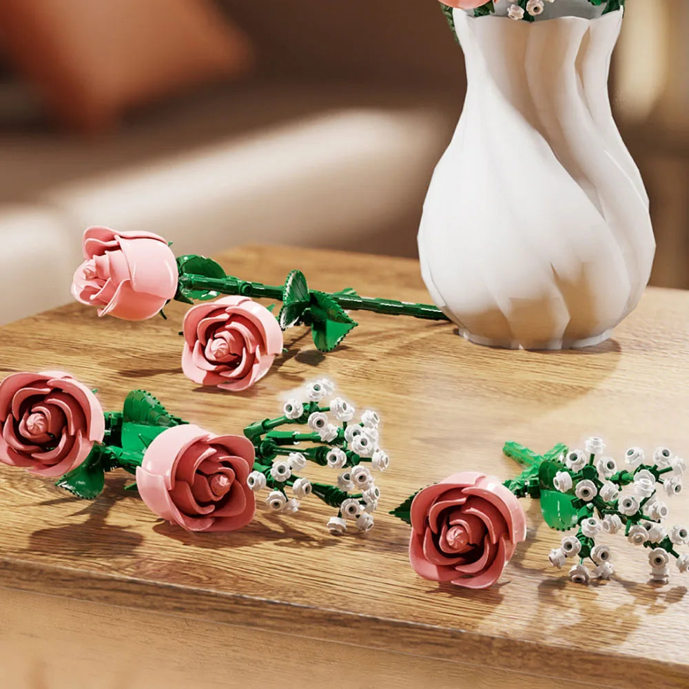 Bos roze rozen | Bouwpakket
