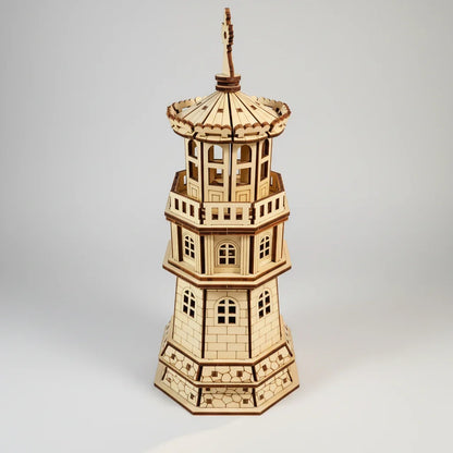 Vuurtoren met huisje | 3D Houten Bouwpakket