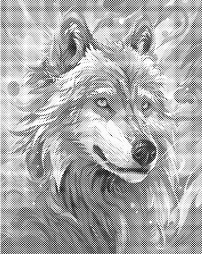 Mooie wolf | Dot Painting