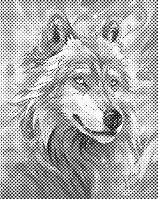 Mooie wolf | Dot Painting