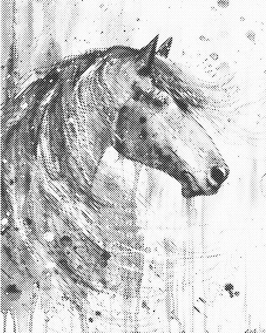 Paard in de wind | Dot Painting