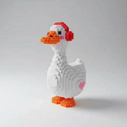 Witte gans met koptelefoon | Bouwpakket