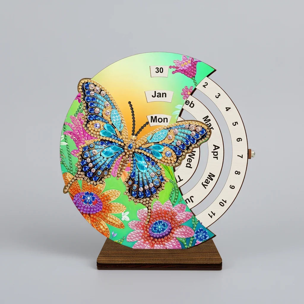 Blauwe vlinder | Kalender | Diamond Painting