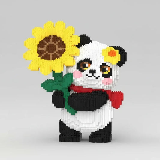 Panda met zonnebloem | Bouwpakket