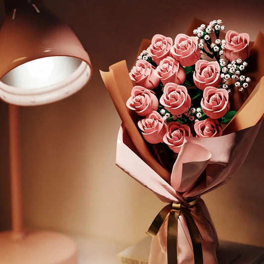 Bos roze rozen | Bouwpakket