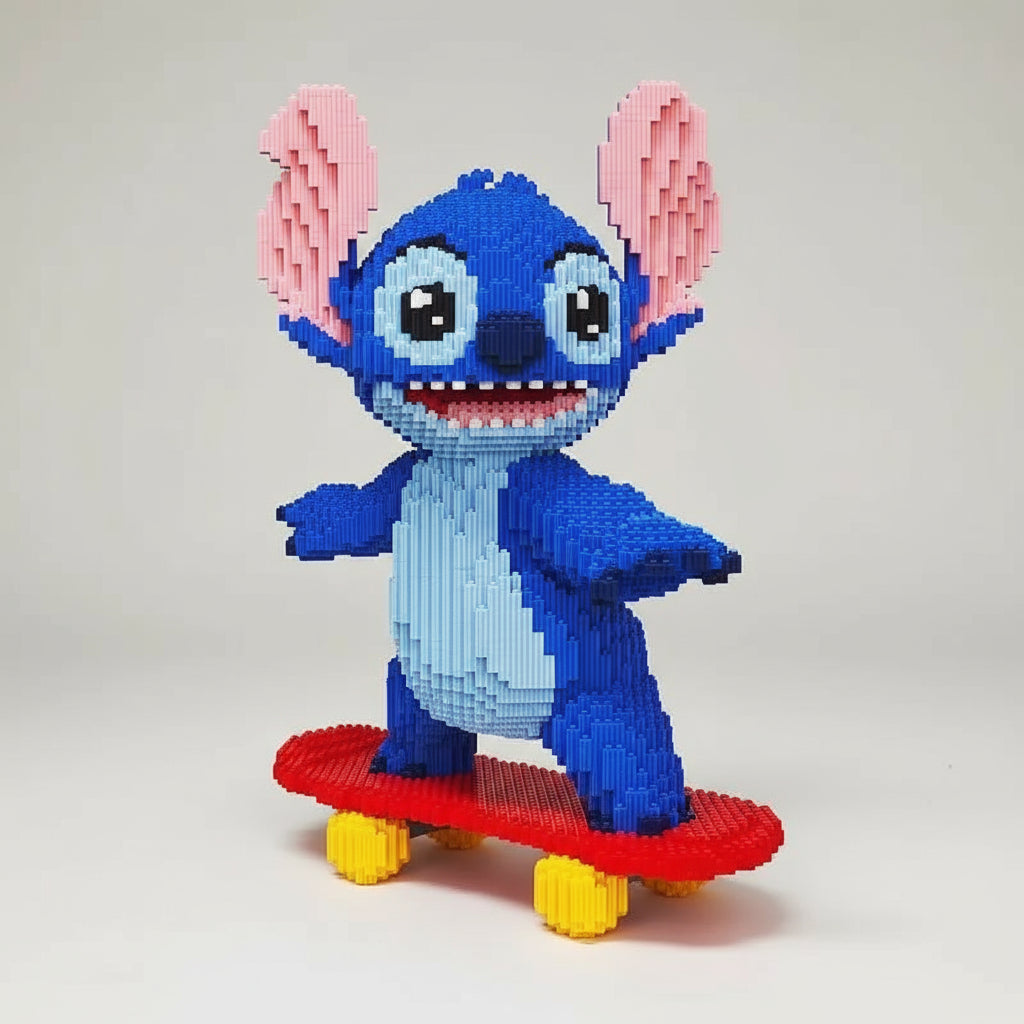 Mega blauw wezen op skateboard | Bouwpakket