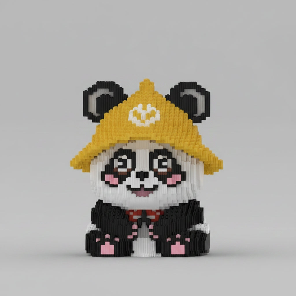 Panda met gele hoed | Bouwpakket
