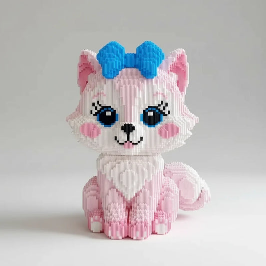 Mega roze vos met strik | Bouwpakket