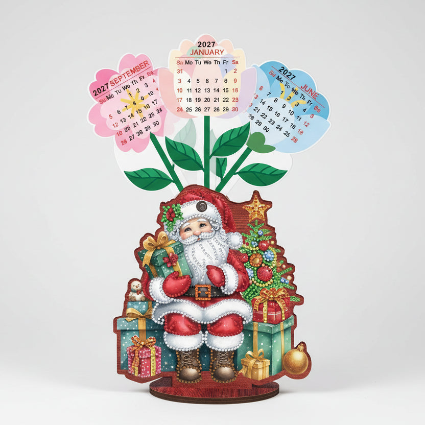 Zittende kerstman | Kalender | Diamond Painting