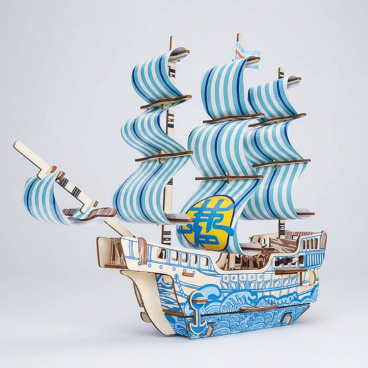 Blauw droomschip | 3D Houten Bouwpakket