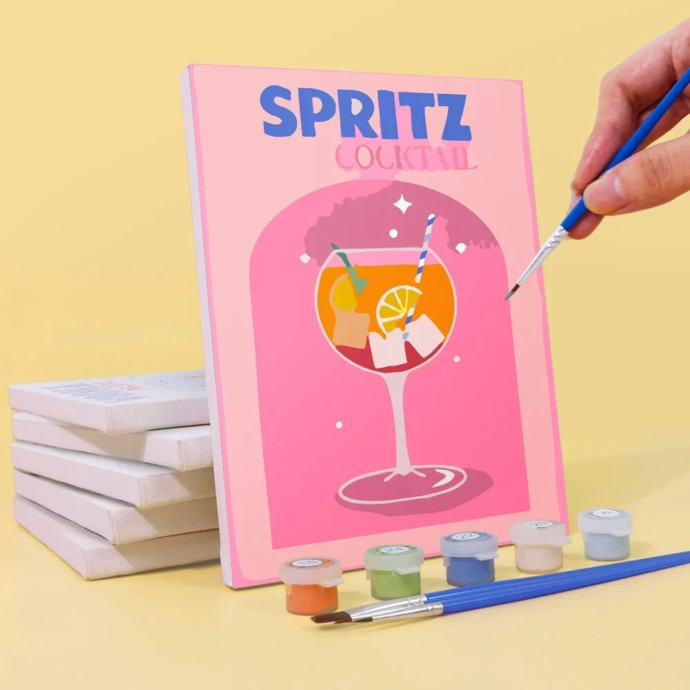 6 mini schilderijen kleurrijke cocktail collectie | Kleurrijke Cocktailcollectie | Schilderen op Nummer