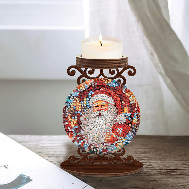Kerstman kaarshouder | Kandelaar | Diamond Painting