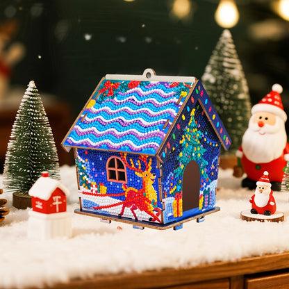 Kerst huisje hanger voor in de boom | Kersthanger | Diamond Painting