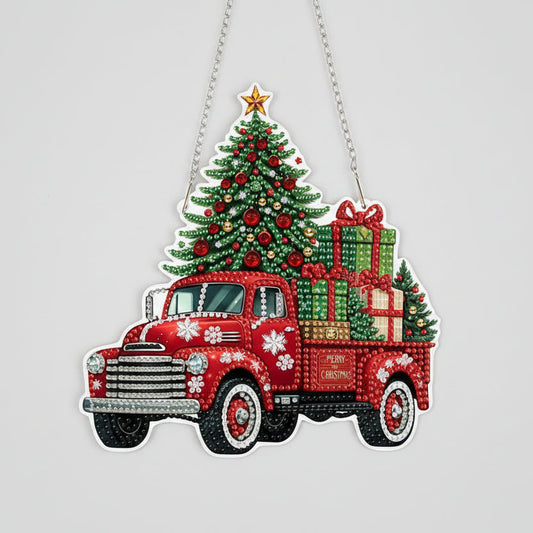 Decoratie hanger kerst truck | Kersttruck | Diamond Painting