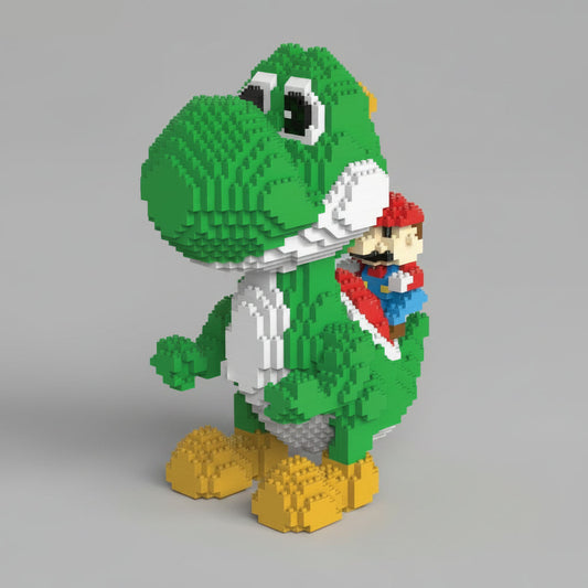 Groene dino met rode loodgieter | Bouwpakket