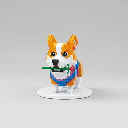 Welsh corgi met roos | Bouwpakket