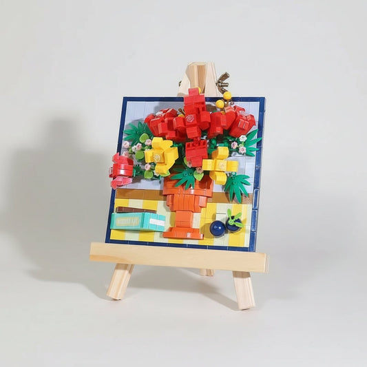 Rode rozen op schilderij | Bouwpakket