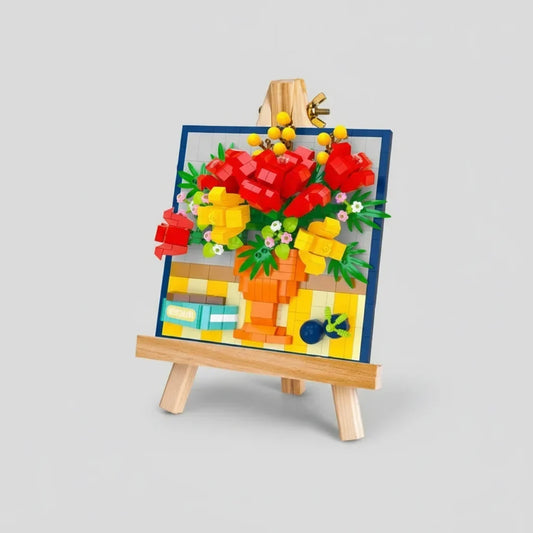Rode rozen op schilderij | Bouwpakket