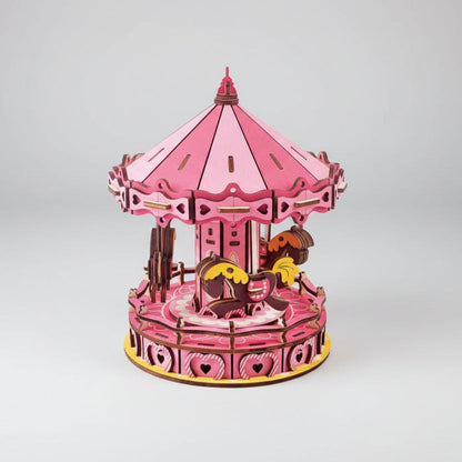 Roze draaimolen | 3D Houten Bouwpakket