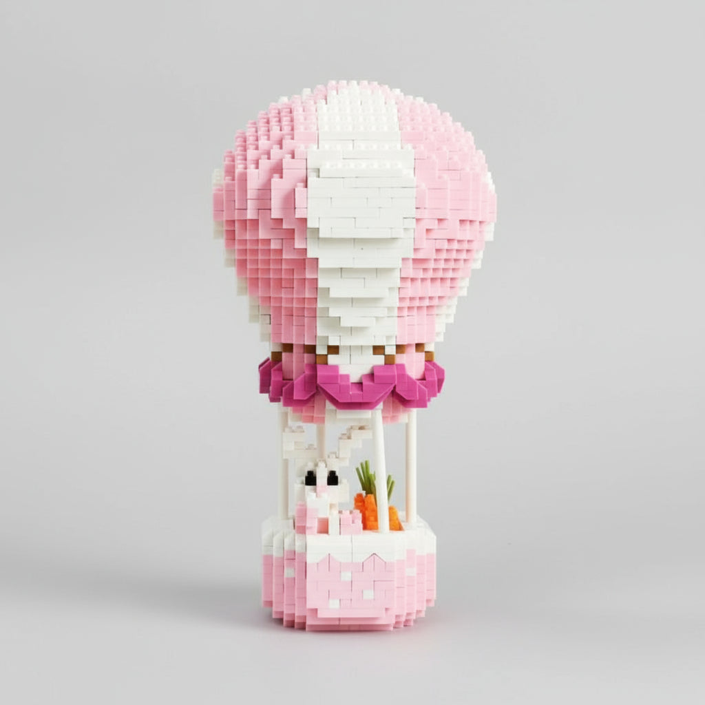 Roze luchtballon met konijntje | Bouwpakket