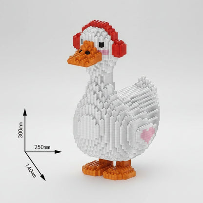 Witte gans met koptelefoon | Bouwpakket