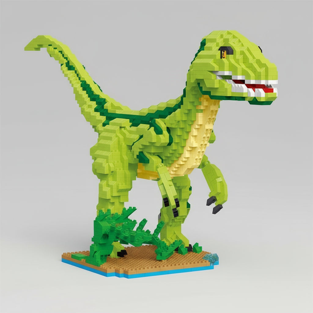 Velociraptor op bouwplaat | Bouwpakket